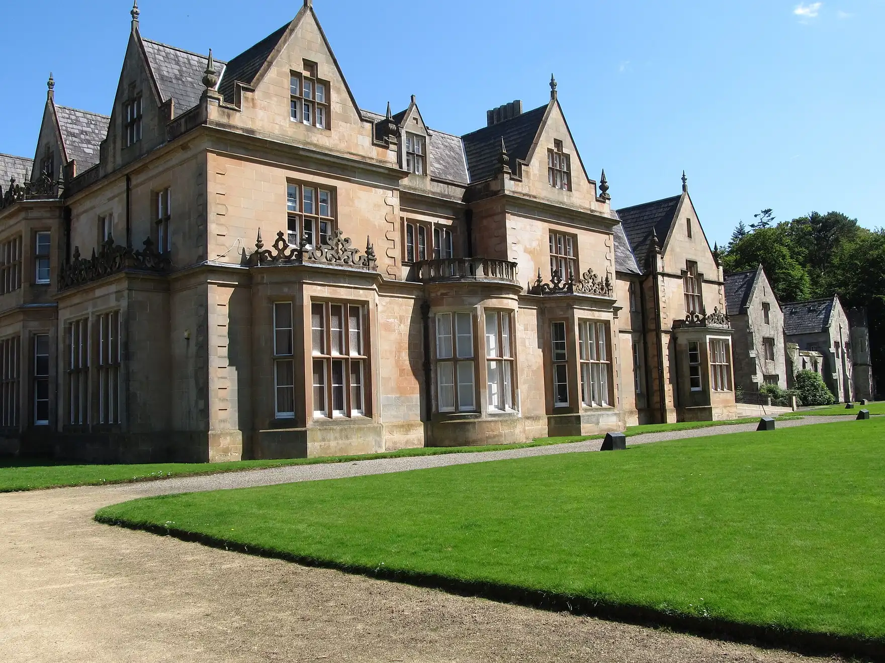 Bangor Town Hall (the former Bangor Castle) and its lawns