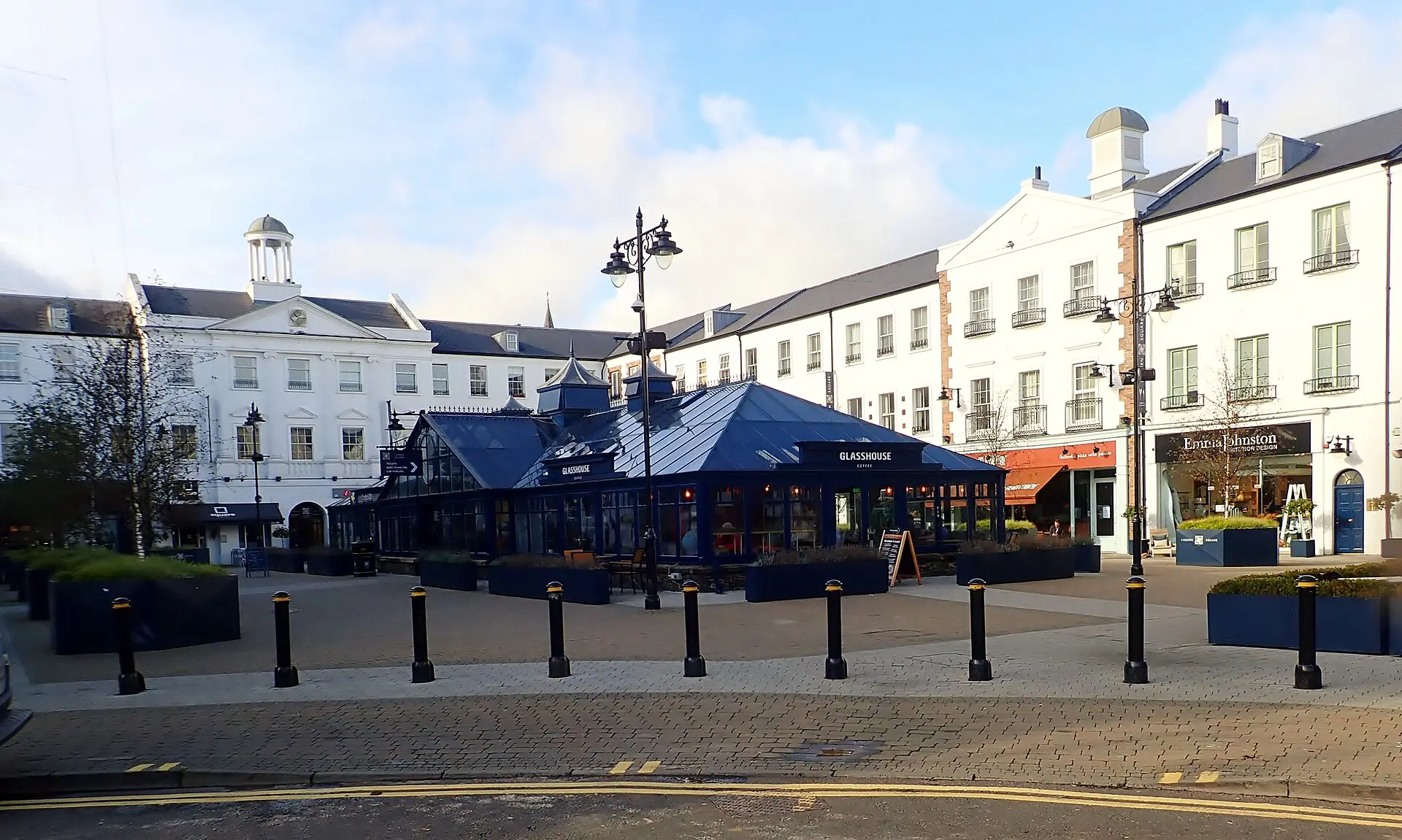 Lisburn Square in the city centre on a bright day